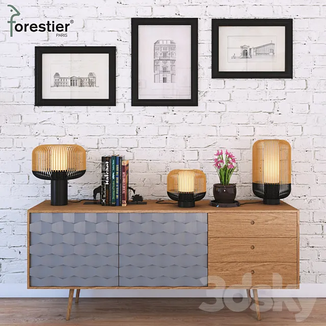 Forestier BAMBOO LIGHT SET 3D Model Forestier BAMBOO LIGHT SET 3D Model