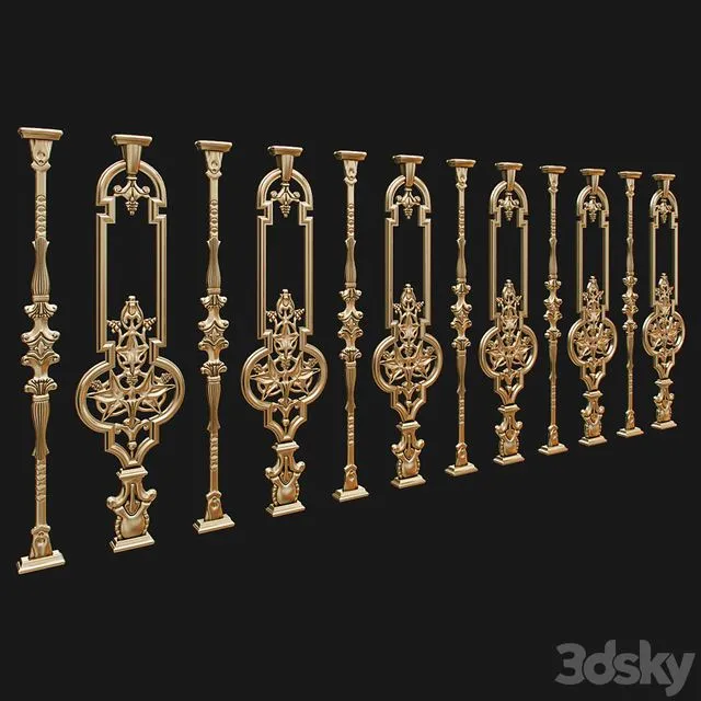 Forged balusters 3D Model