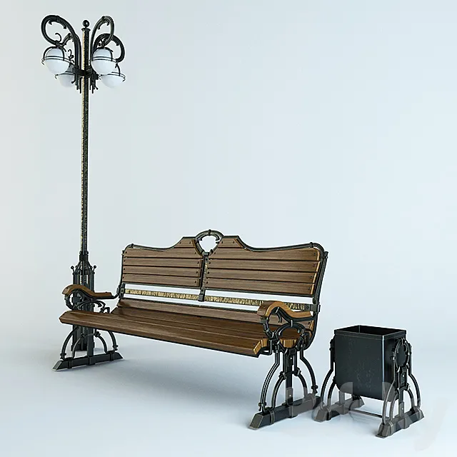 Forged bench 3DModel Forged bench 3DModel