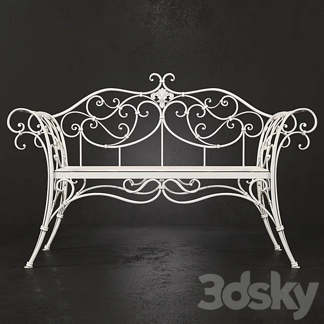 Forged bench in classic style 3D Model