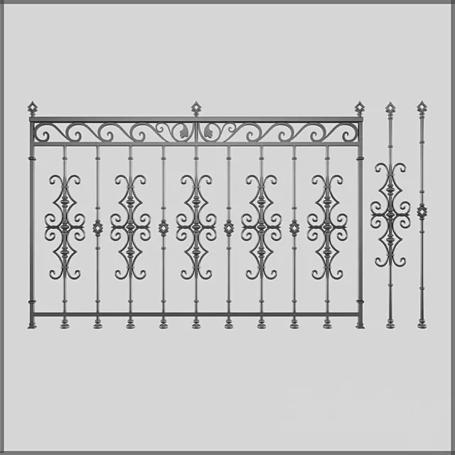 Forged fence 1 3D Model Forged fence 1 3D Model