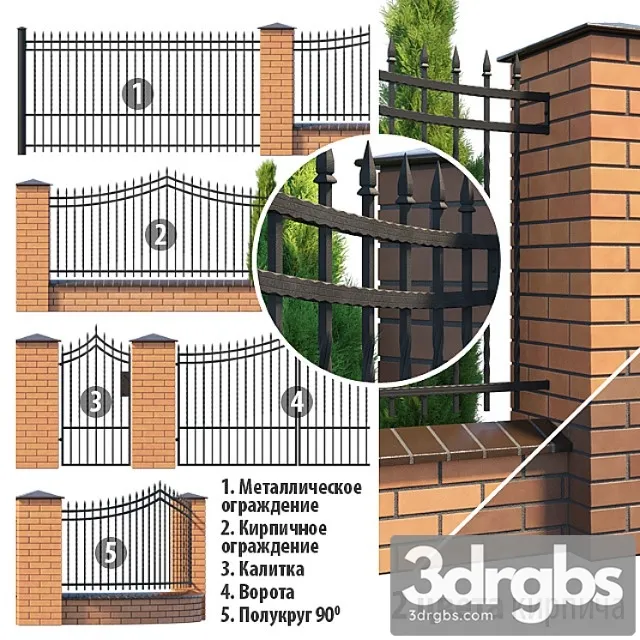 Forged Fence 2 3D Model Download Forged Fence 2 3D Model Download