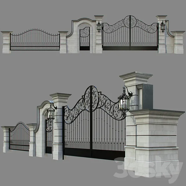 Forged fence 3D Model Forged fence 3D Model