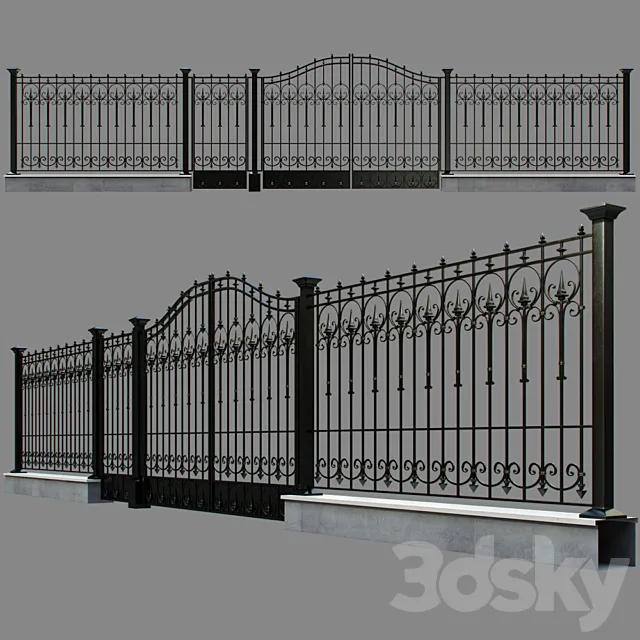 Forged fence 3DModel Forged fence 3DModel