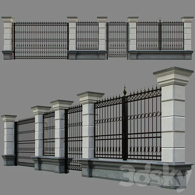 Forged fence 3DModel Forged fence 3DModel