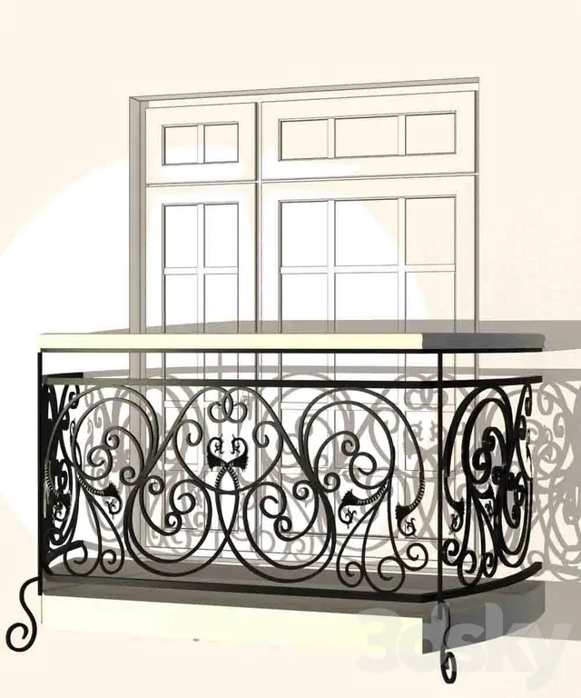 Forged fence balkonnoe 3D Model