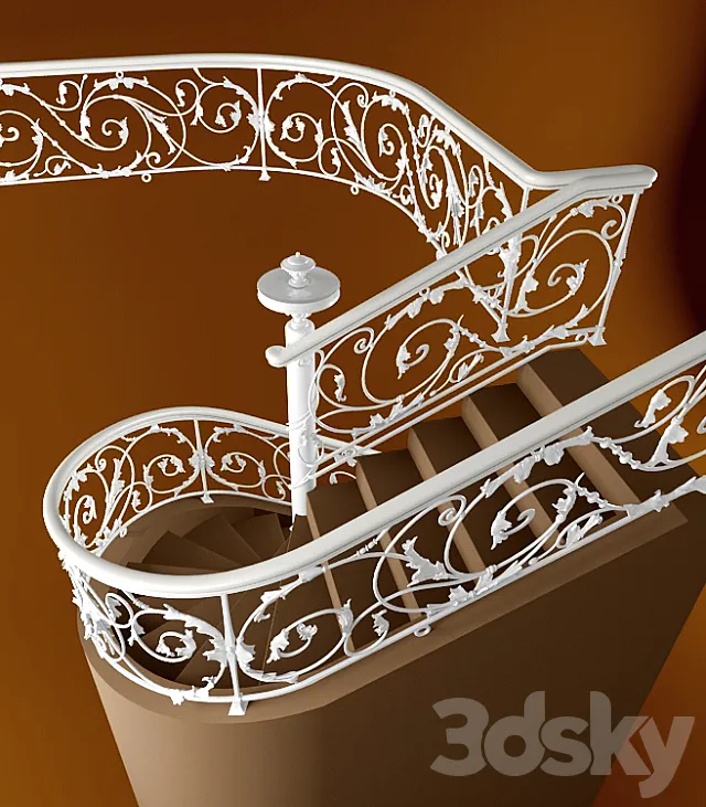 Forged fencing of stairs 3D Model