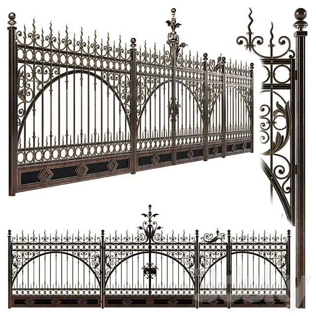 Forged gate wickets and fences N2 3D Model Forged gate wickets and fences N2 3D Model