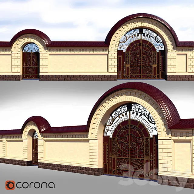 Forged gates 3D Model Forged gates 3D Model