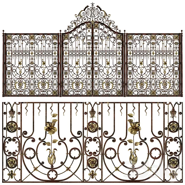 Forged gates and fences 3D Model Forged gates and fences 3D Model
