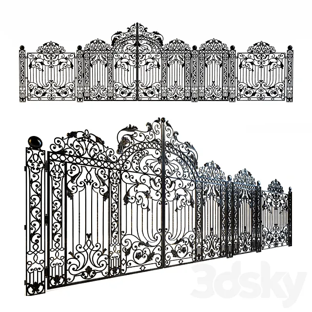 Forged gates wickets and fences 3D Model Forged gates wickets and fences 3D Model