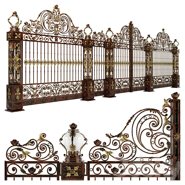 Forged gates wickets and fences N3 3D Model Forged gates wickets and fences N3 3D Model