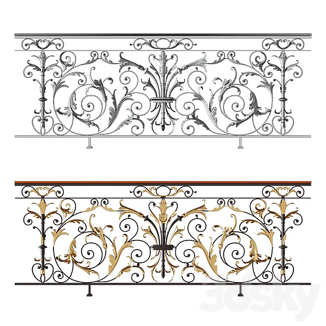 Forged railing 3D Model