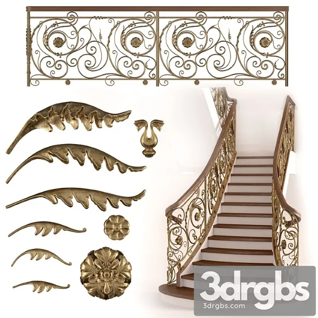Forged stairs 3D Model Download