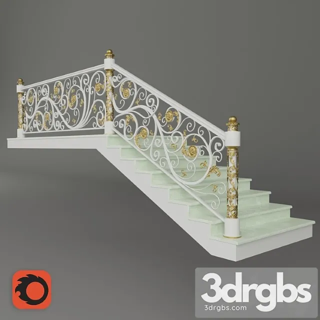 Forged stairs_222 3D Model Download
