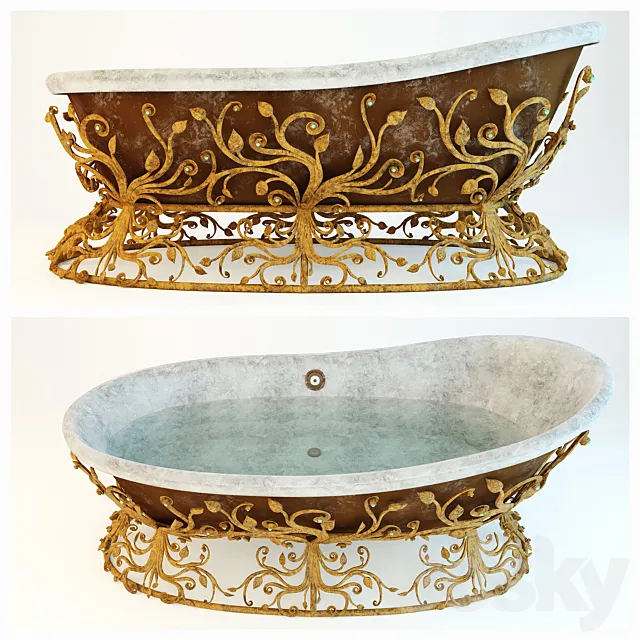 Forged stand for the bathroom. Work on competition “Wrought Iron in the interior.” 3D Model