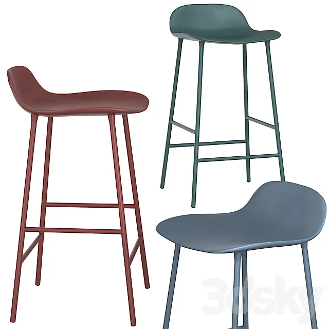 Form Barstool 65 cm Steel 3D Model