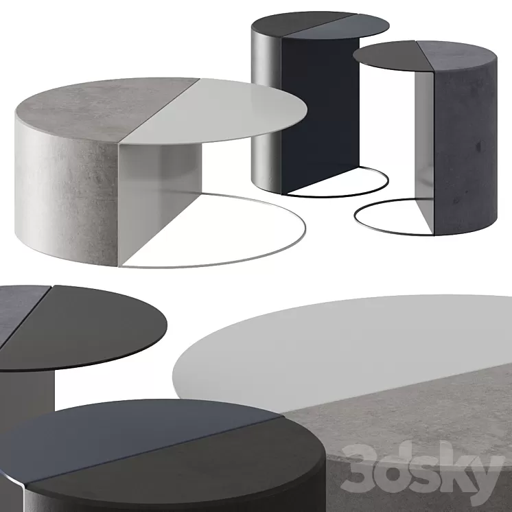 Forma & Cemento Normann Side & Coffee Tables 3D Model Forma & Cemento Normann Side & Coffee Tables 3D Model