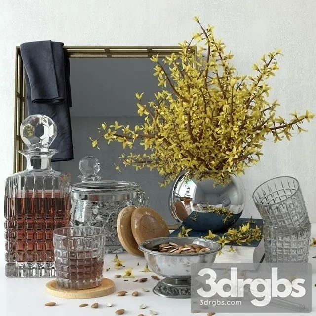 Forsythia Decorative Set 3D Model Download Forsythia Decorative Set 3D Model Download