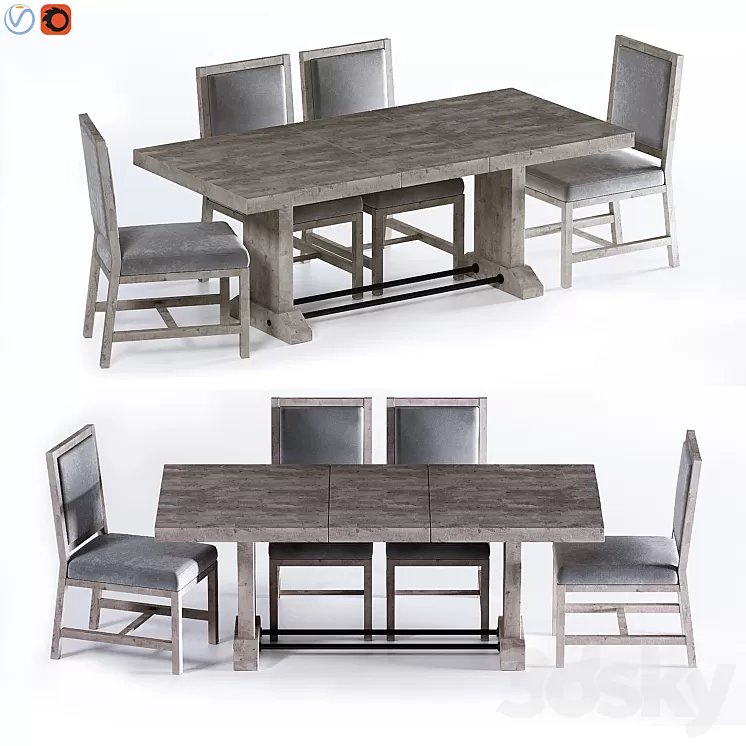 Fort Extending Dining Table 3D Model Free Download