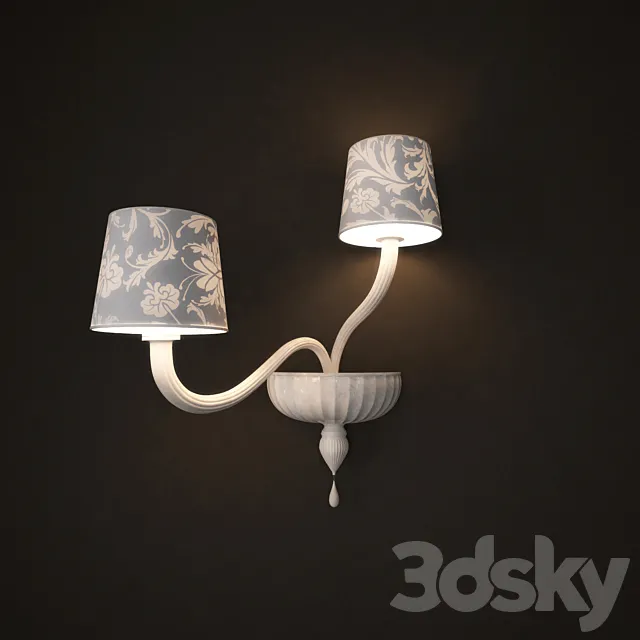 Fortuny 2 Arm Garbo LED Chandelier 3DModel Fortuny 2 Arm Garbo LED Chandelier 3DModel