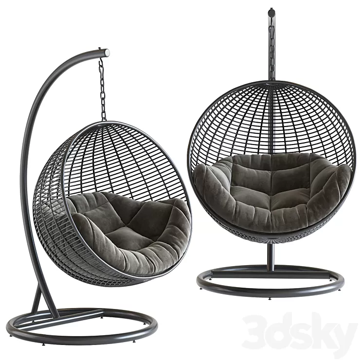 Fotel wiszący Cocoon De Luxe czarny 3D Model Fotel wiszący Cocoon De Luxe czarny 3D Model