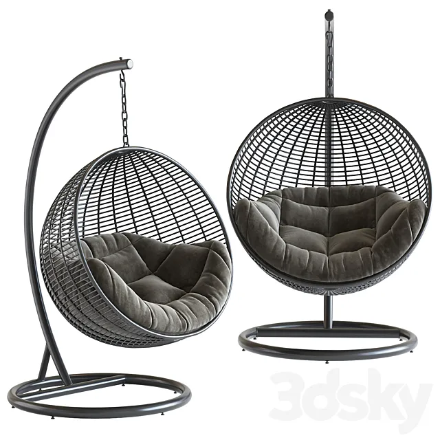 Fotel wisz?cy Cocoon De Luxe. czarny 3DModel