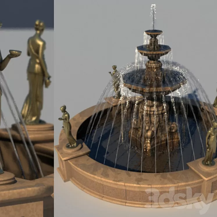 fountain 6 m with Venuses 3D Model fountain 6 m with Venuses 3D Model