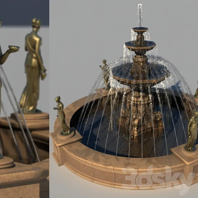 fountain 6 m with Venuses 3DModel fountain 6 m with Venuses 3DModel