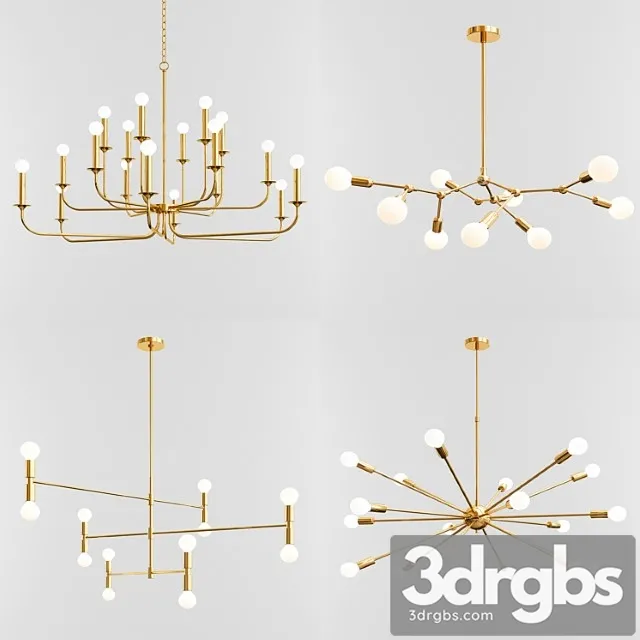 Four exclusive chandelier collection 2 3D Model Download