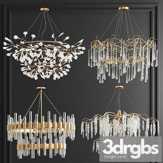 Four Exclusive Chandelier Collection 48 Double 3D Model Download