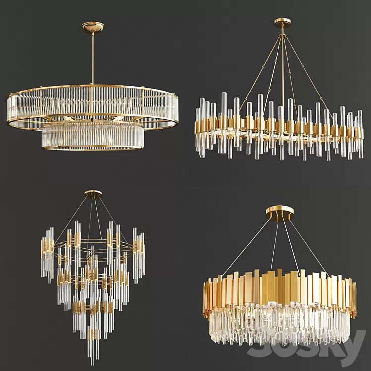 Four Exclusive Chandelier Collection_16 3D Model Four Exclusive Chandelier Collection_16 3D Model
