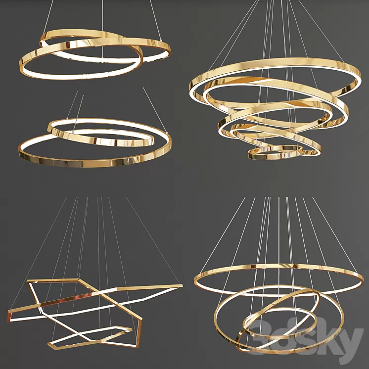 Four Exclusive Chandelier Collection_4 3D Model Four Exclusive Chandelier Collection_4 3D Model