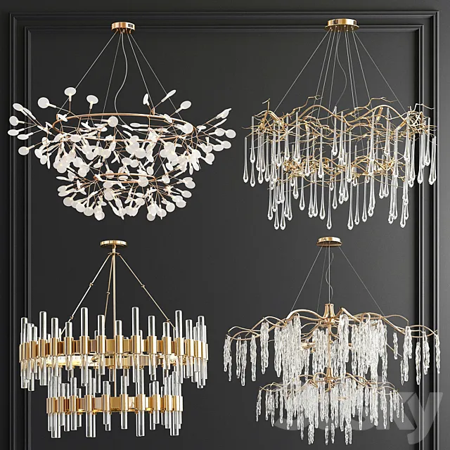 Four Exclusive Chandelier Collection_48 DOUBLE 3DModel Four Exclusive Chandelier Collection_48 DOUBLE 3DModel