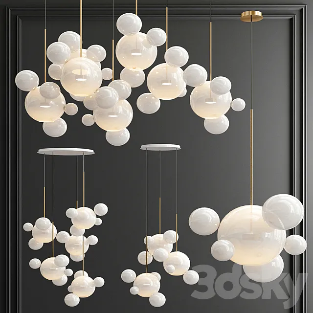 Four Exclusive Chandelier Collection_53 Milk Bubble 3D Model