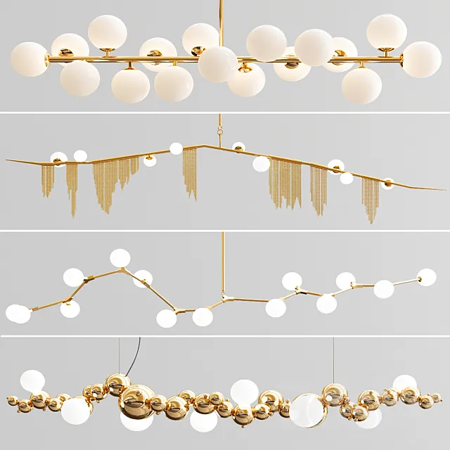 Four Exclusive Chandelier Collection_6 3D Model Four Exclusive Chandelier Collection_6 3D Model