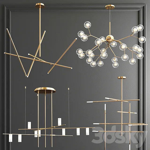Four Exclusive Chandelier Collection_68 3DModel Four Exclusive Chandelier Collection_68 3DModel