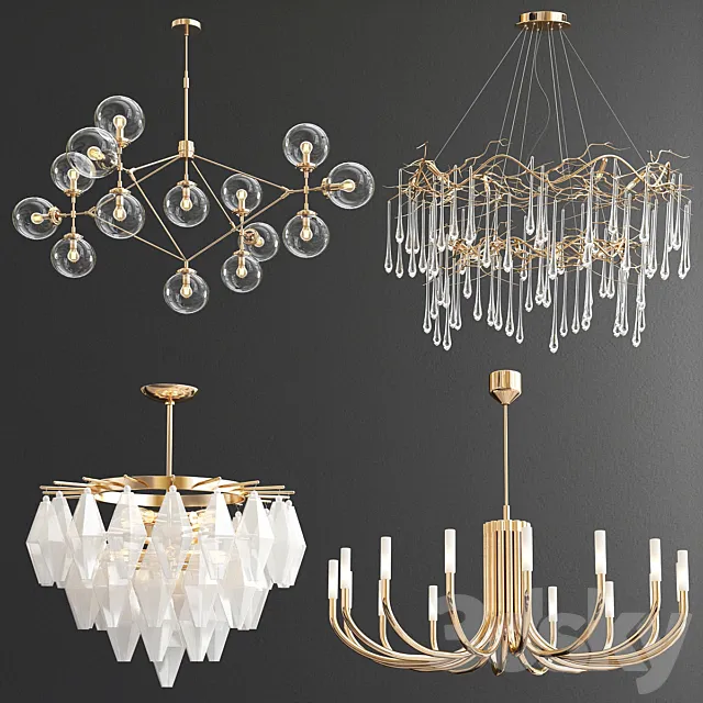 Four Exclusive Chandelier Collection_74 3D Model Four Exclusive Chandelier Collection_74 3D Model