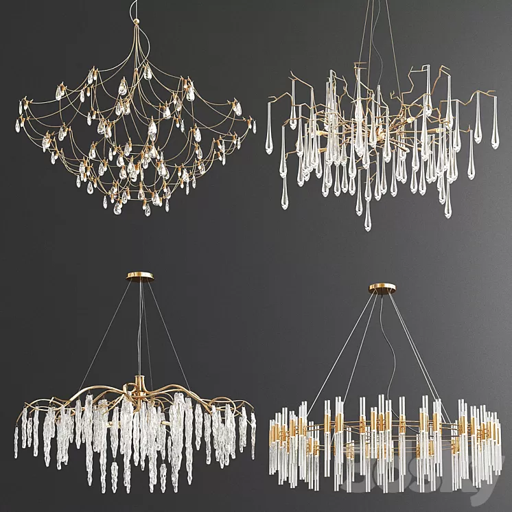 Four Exclusive Chandelier Collection_75 3D Model Four Exclusive Chandelier Collection_75 3D Model