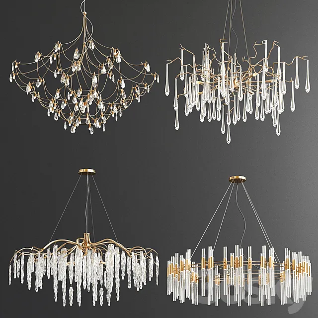 Four Exclusive Chandelier Collection_75 3DModel Four Exclusive Chandelier Collection_75 3DModel