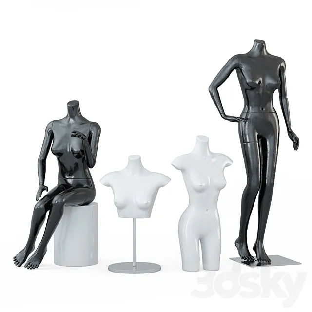 Four female mannequins 64 3DModel