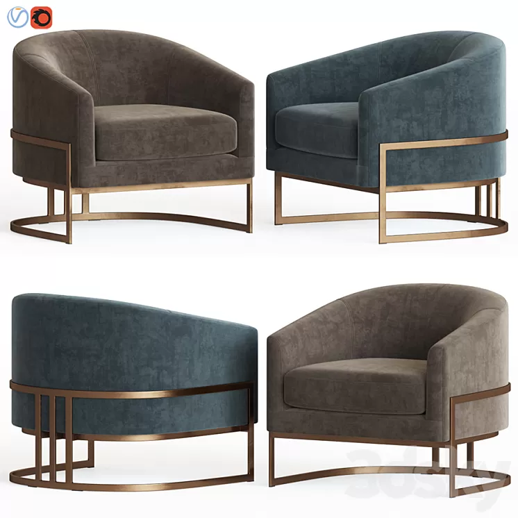 Four Hands Ashford Corbin Chair 3D Model