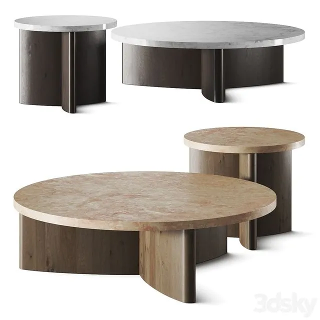 Four Hands Toli Travertine Coffee Table 3D Model Four Hands Toli Travertine Coffee Table 3D Model