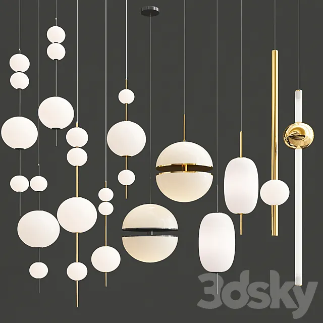 Four hanging lamps 3DModel Four hanging lamps 3DModel