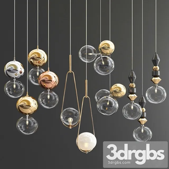 Four Hanging Lights 41 Exclusive Glass Ball 3D Model Download