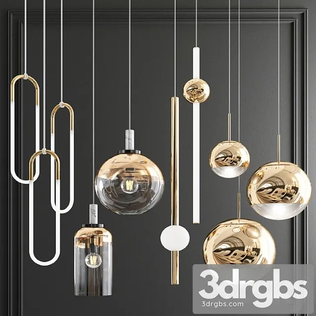 Four hanging lights 57 3D Model Download