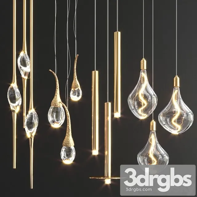 Four Hanging Lights 70 3D Model Download
