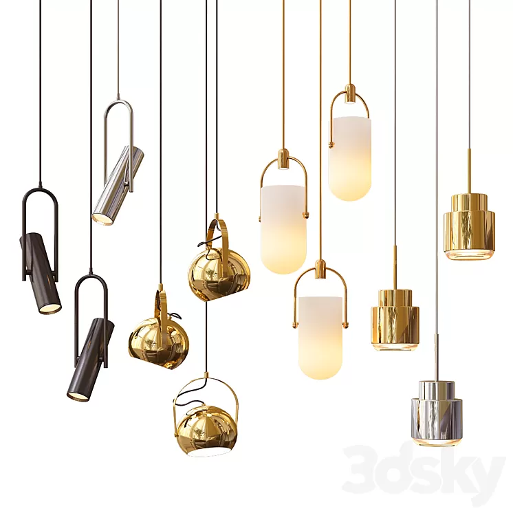 Four Hanging Lights_12 Exclusive 3D Model Four Hanging Lights_12 Exclusive 3D Model