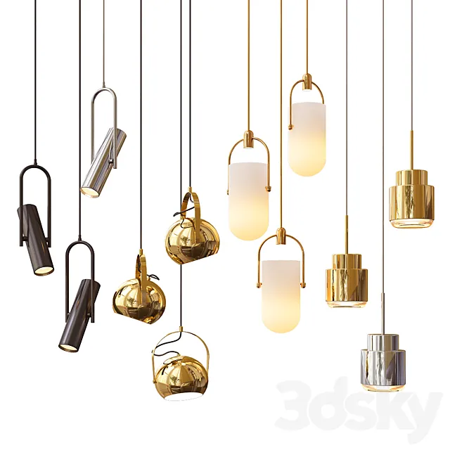 Four Hanging Lights_12 Exclusive 3DModel