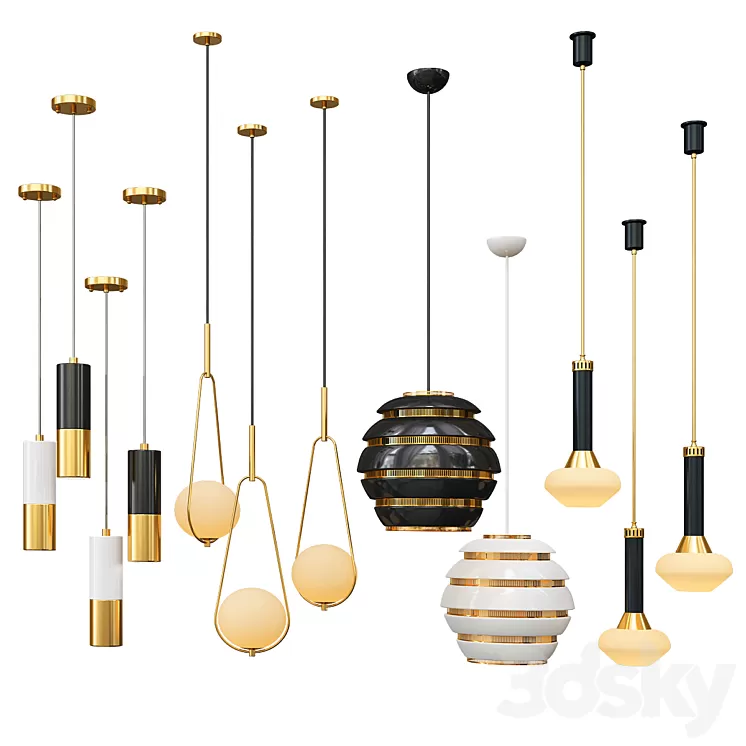 Four Hanging Lights_13 Exclusive 3D Model Four Hanging Lights_13 Exclusive 3D Model